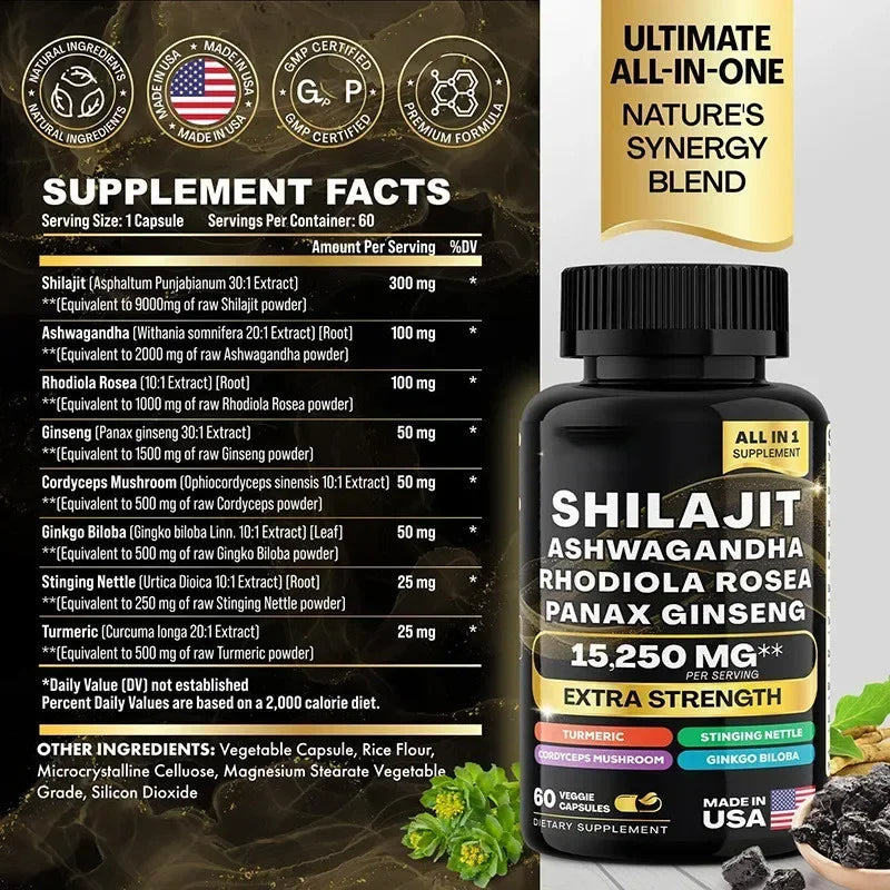 Shilajit 60 Capsules Vitality Support