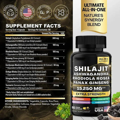 Shilajit 60 Capsules Vitality Support