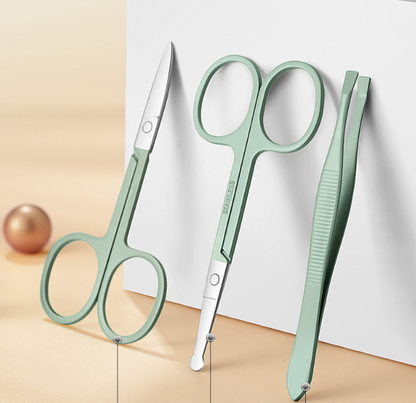 stainless steel manicure professional tool kit with a Hardshell Case Green