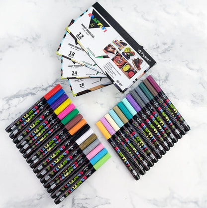 Paint Pens Paint Markers Water-Based Painting Marker Brush Tip 0.7mm