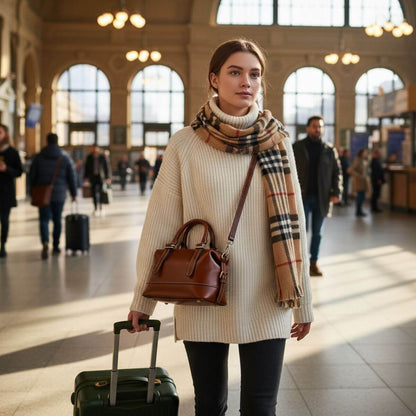 Metro Classic Brown Leather Shoulder Bag