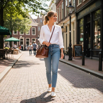 Metro Classic Brown Leather Shoulder Bag