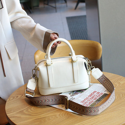 Metro Classic Ivory White Leather Shoulder Bag