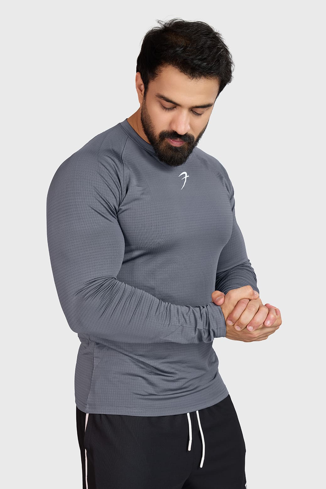 Midnight Fullsleeves T-shirt Light Grey