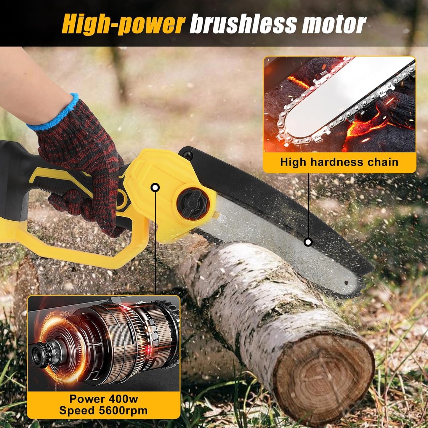 Mini Chain saw Cordless Power Chain Saws 6"