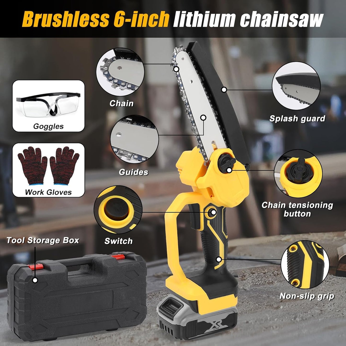 Mini Chain saw Cordless Power Chain Saws 6"