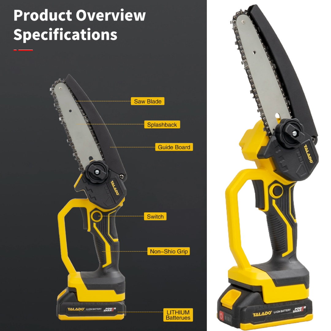 Mini Chain saw Cordless Power Chain Saws 6" with Extension Pole & Battery System
