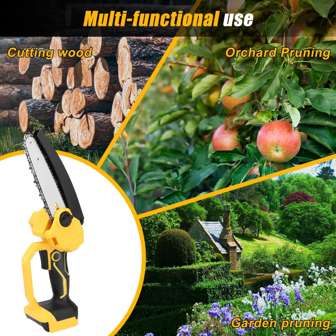 Mini Chain saw Cordless Power Chain Saws 6" with Extension Pole & Battery System