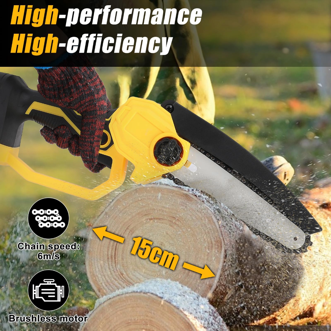 Mini Chain saw Cordless Power Chain Saws 6" with Extension Pole & Battery System