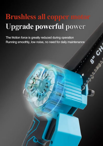 Mini Chain saw Cordless Power Chain Saws 8" with Extension Pole & Battery System