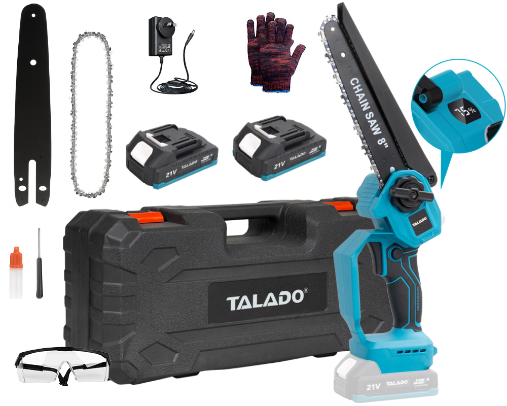 Mini Chain saw Cordless Power Chain Saws 8" with Extension Pole & Battery System