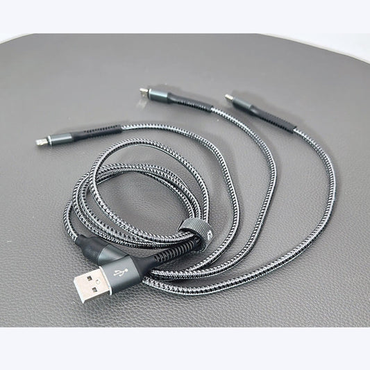 Mobie 3-in-1 USB to Type-C Lighting Micro Charging Data Cable 1.2m
