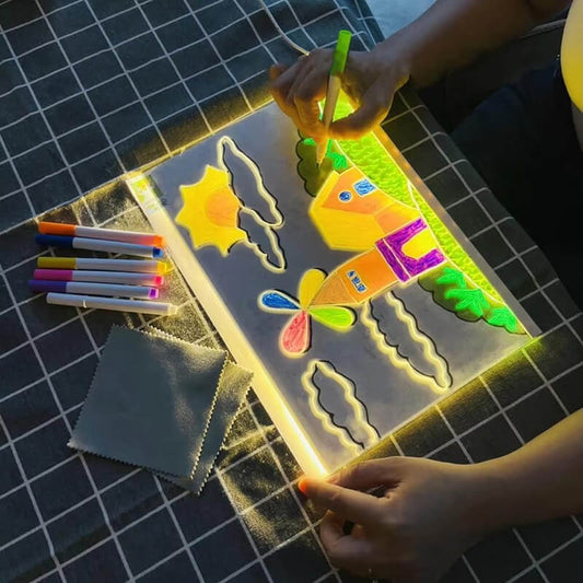 Mobie LED Acrylic Writing And Drawing Board With Warm Light For Kids 3+