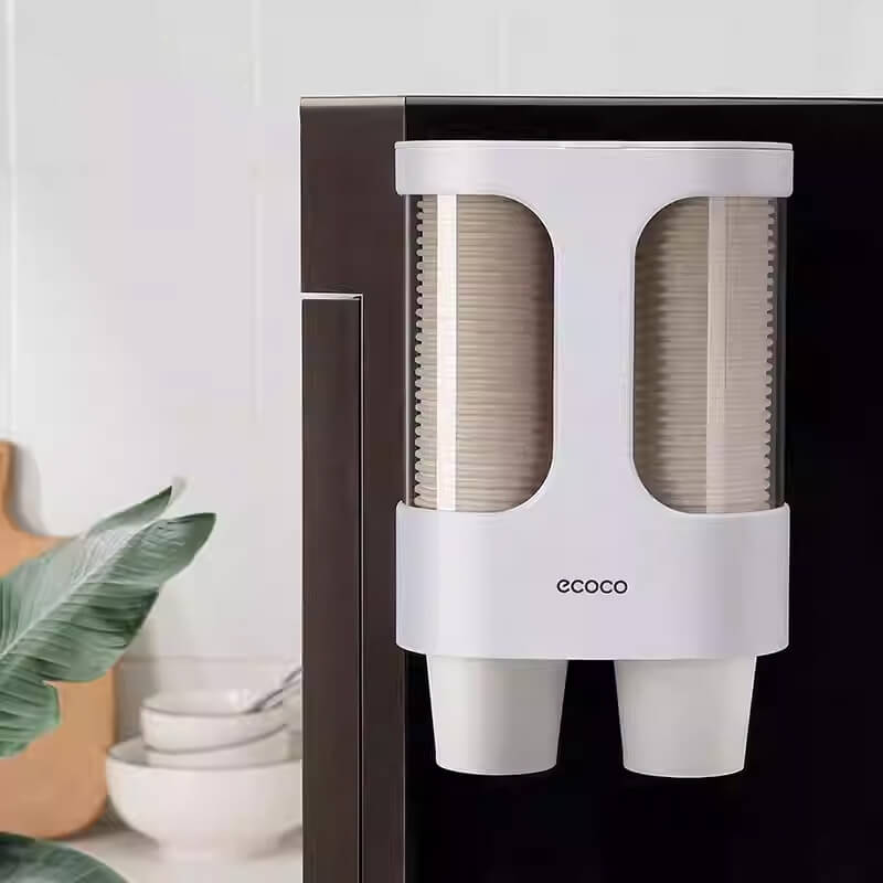 Mobie Wall Mounted Cup Holder for Hygienic Storage and One Handed Dispensing E1907