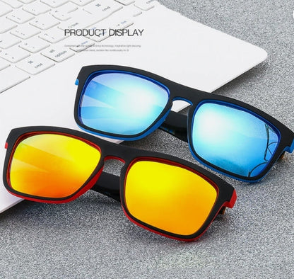 Men’s Polarized Sunglasses, Colorful Mirror Sports Sunglasses, Flexible PC Frame Eyewear