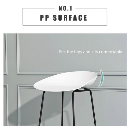 Modern Scandinavian Bar Stool Metal Leg BarStool (Slate Blue)