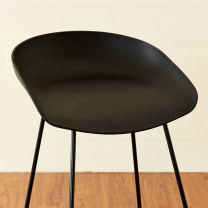 Modern Scandinavian Bar Stool Metal Leg BarStool (Slate Blue)