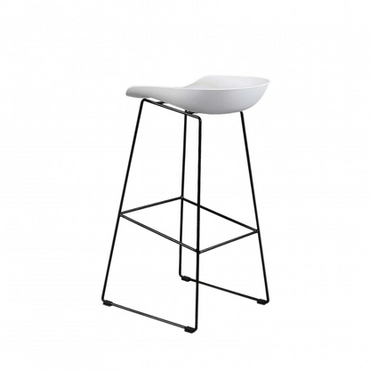 Modern Scandinavian Bar Stools Metal Leg Barstool (White)