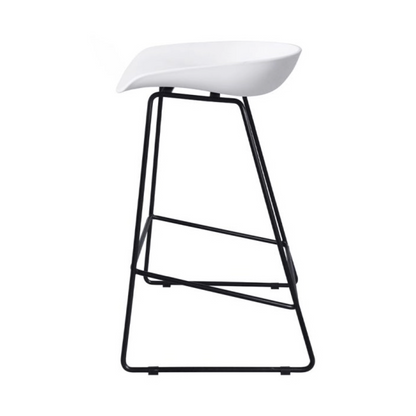 Modern Scandinavian Bar Stools Metal Leg Barstool (White)