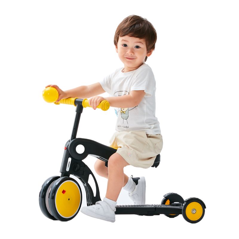 Blue Convertible 3-in-1 Balance Bike, Tricycle, Scooter & Stroller for Aged 1-3-6 Years Old