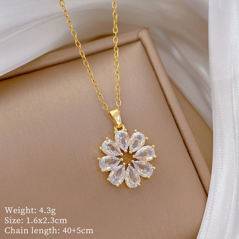 Aurora Blossom Gold Crystal Necklace