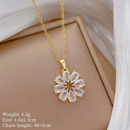 Aurora Blossom Gold Crystal Necklace