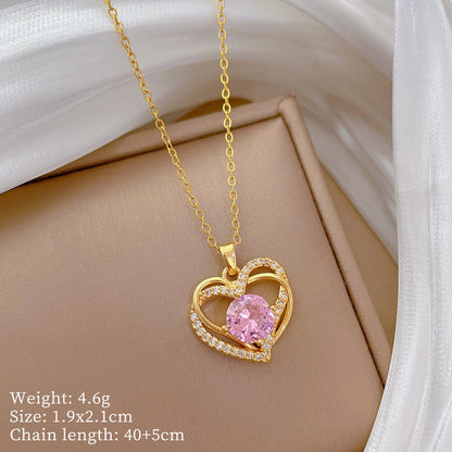 Rosabelle Heart Gold Crystal Necklace
