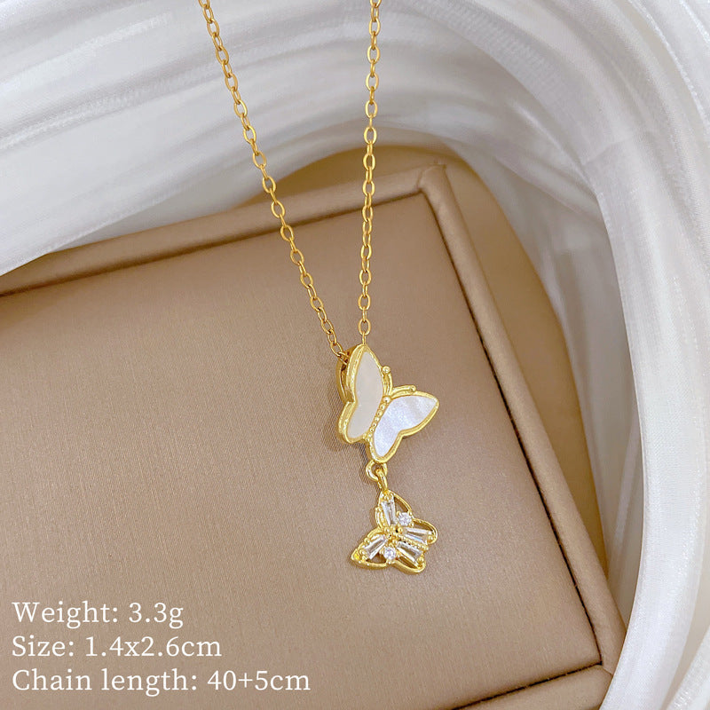 Flutter Charm Gold Butterfly Necklace
