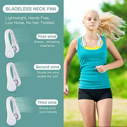 Hand Free Portable Neck Fan Bladeless Neck Fan USB Rechargeable Neck Fan - The Shopsite