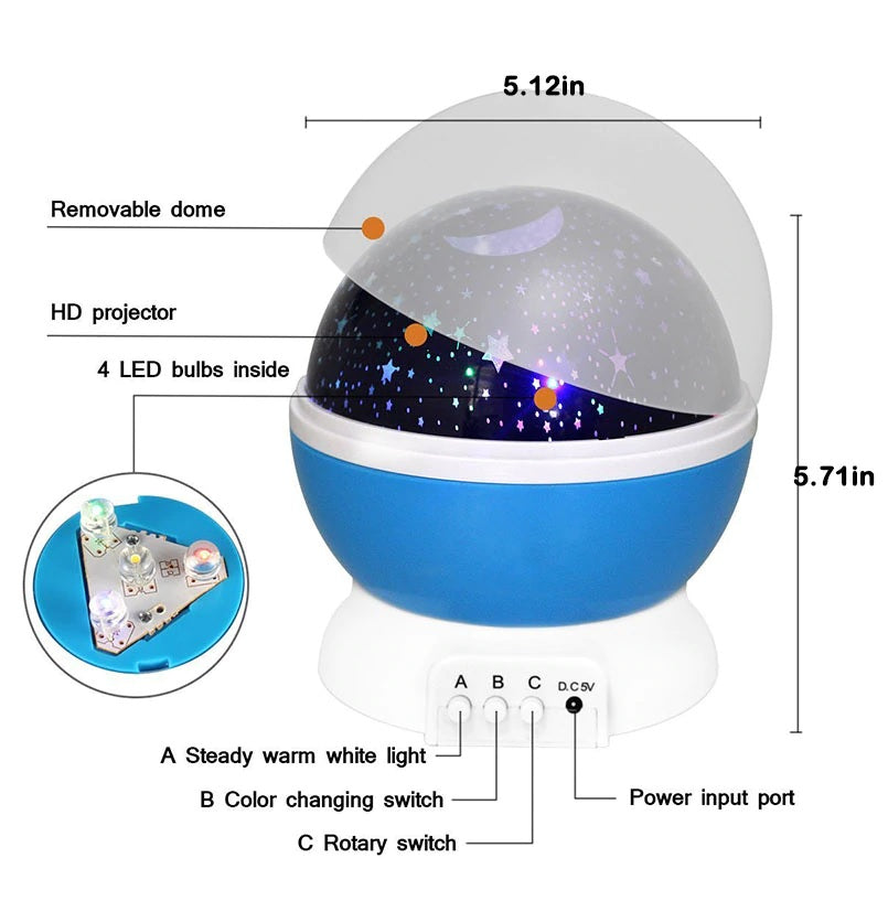 Stars Starry Sky Night Light Led Projector Luminaria Moon Table Night Lamp - The Shopsite