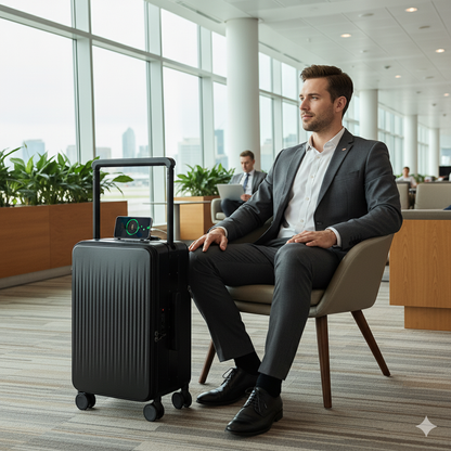 Medium Check In Luggage & Black Hardshell Suitcase with USB Charging | NeoMove | 68 cm