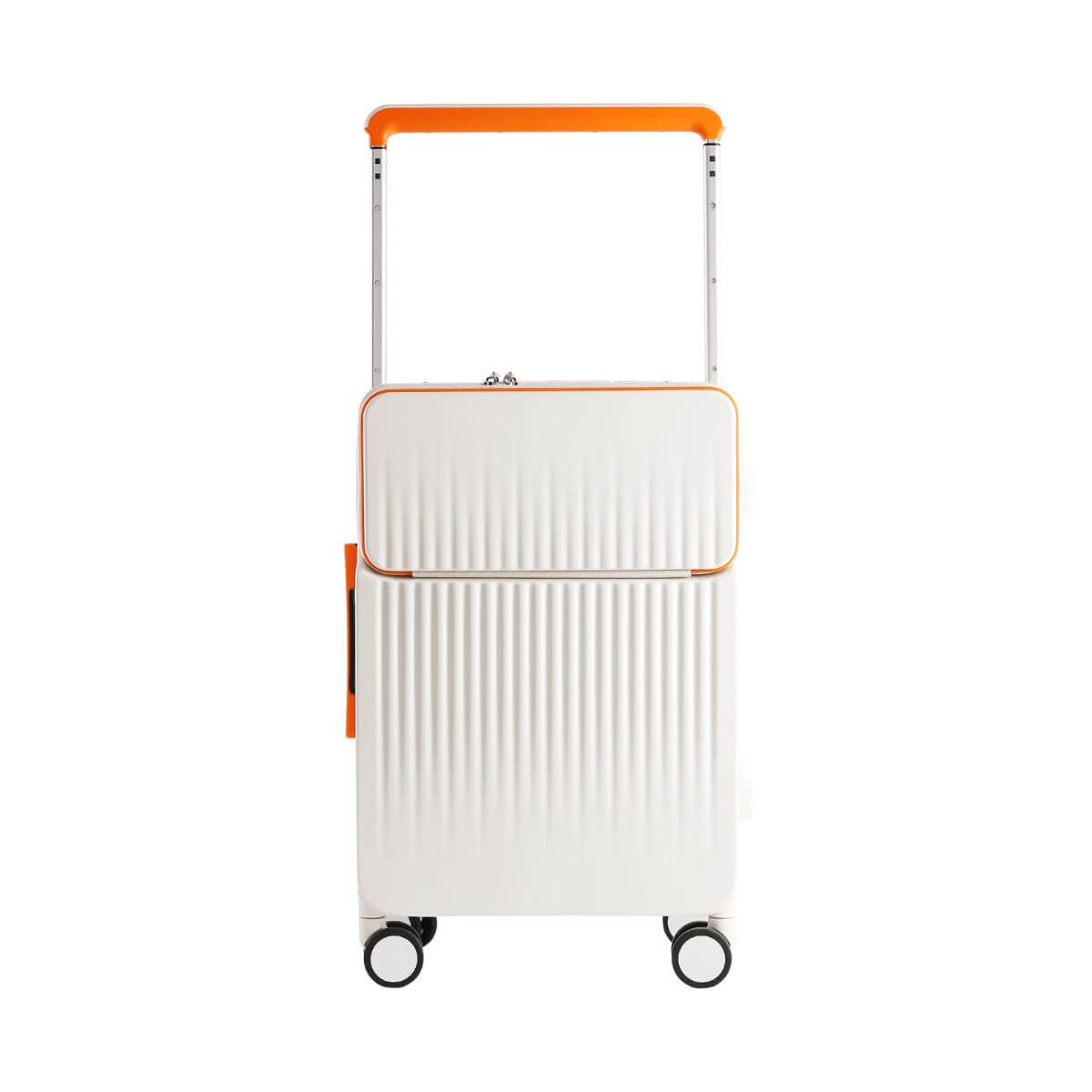 White Hard Case Medium Check In Luggage with USB Charging | NeoMove | 68 cm
