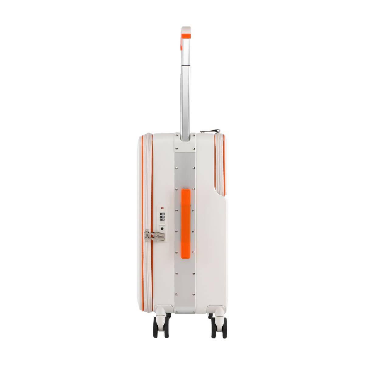 White Hard Case Medium Check In Luggage with USB Charging | NeoMove | 68 cm