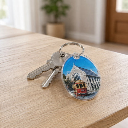 Christchurch Heritage Tram Acrylic Keyring