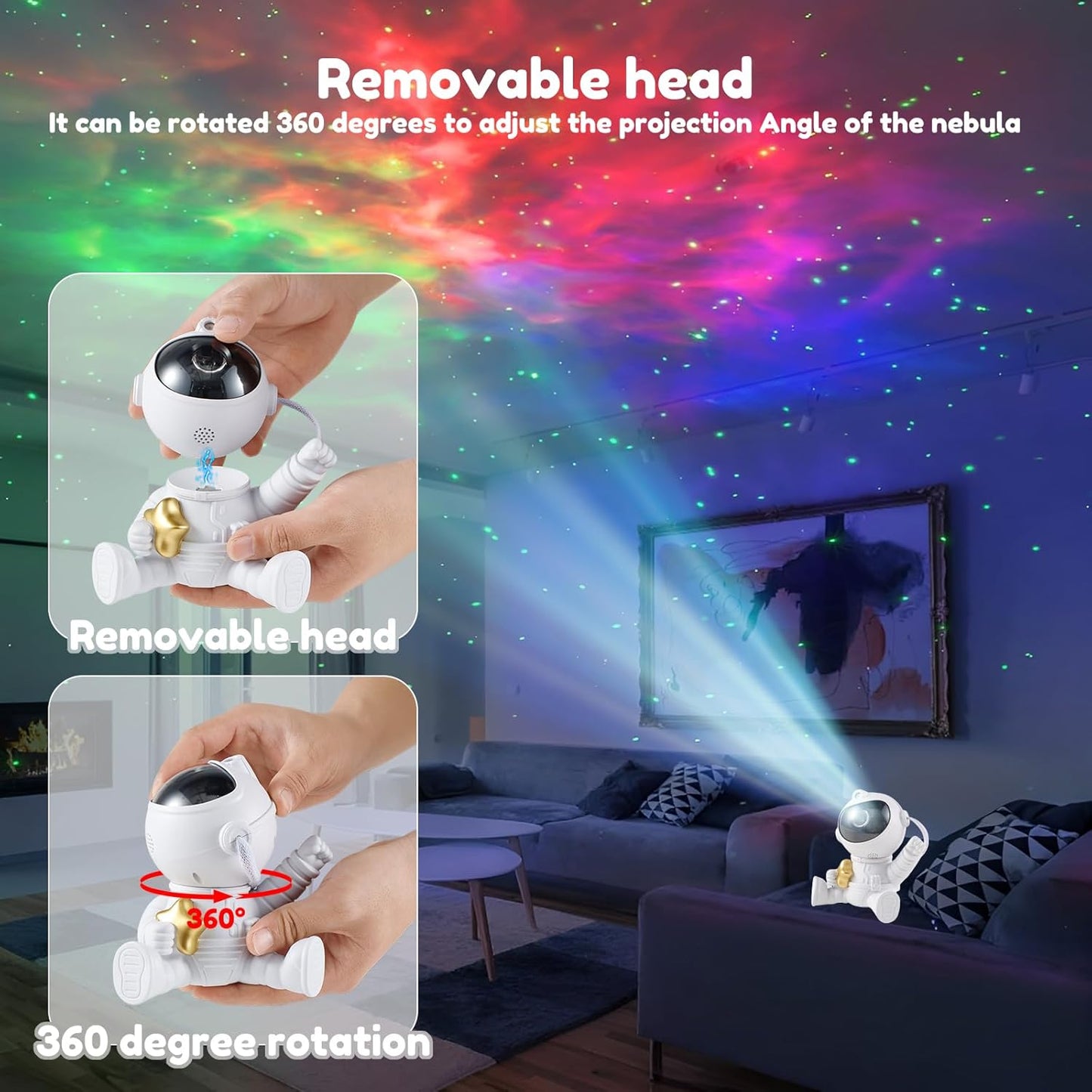 Astronaut Galaxy Night Light Projector