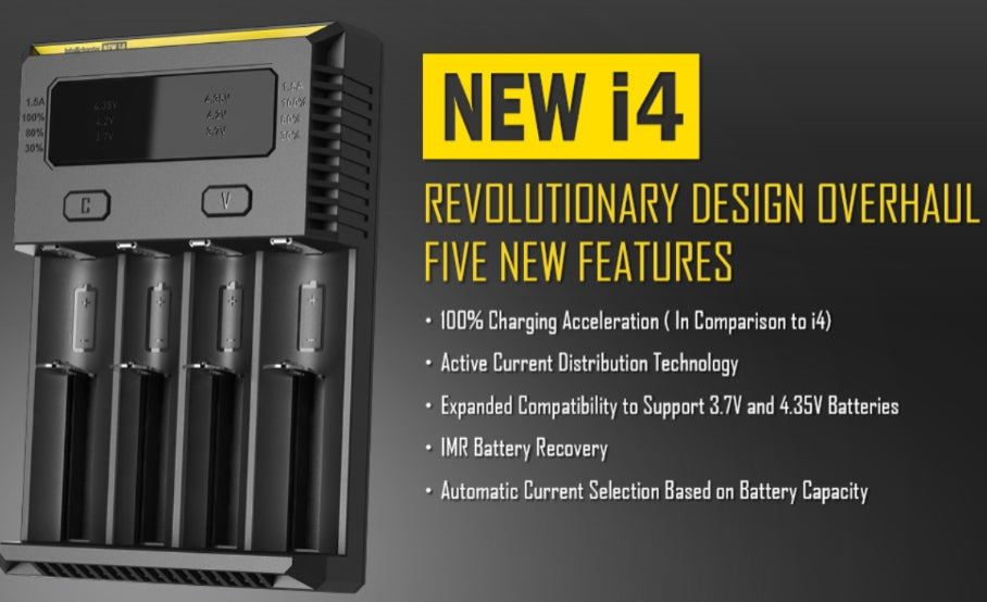 Nitecore New i4 Intellicharge Charger for 18650 AAA AA Li-Ion/NiMH Battery