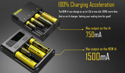Nitecore New i4 Intellicharge Charger for 18650 AAA AA Li-Ion/NiMH Battery