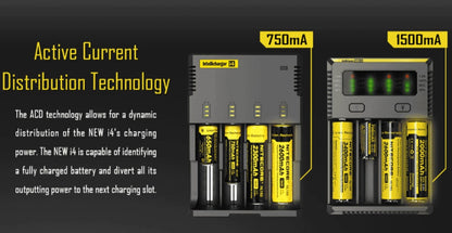 Nitecore New i4 Intellicharge Charger for 18650 AAA AA Li-Ion/NiMH Battery