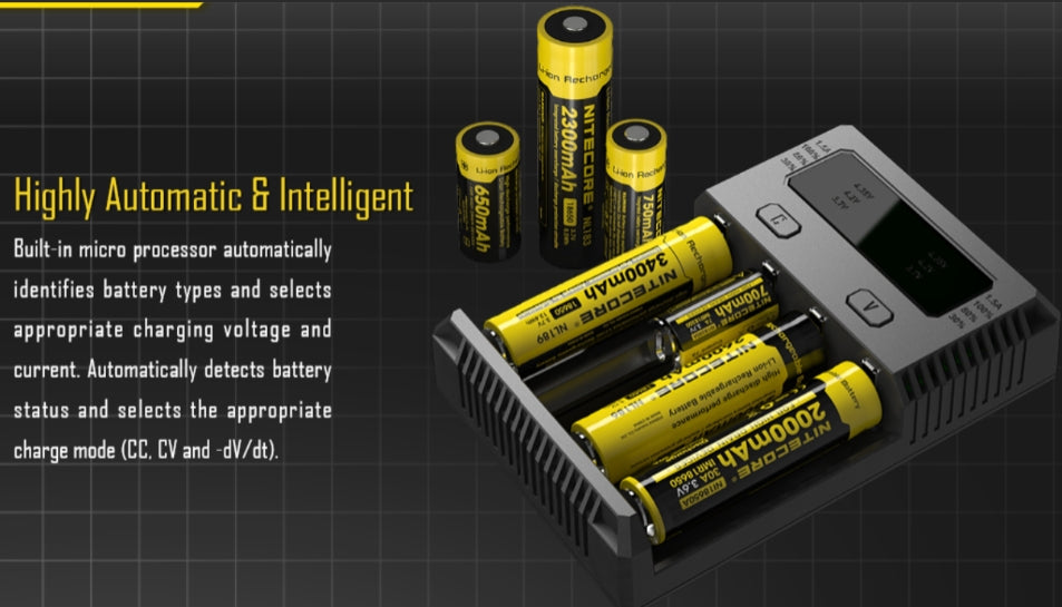 Nitecore New i4 Intellicharge Charger for 18650 AAA AA Li-Ion/NiMH Battery