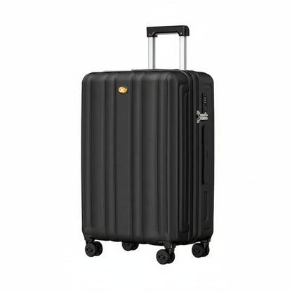 Black Medium Check In Luggage - Lightweight Hard Shell Expandable Travel Suitcase | NordGlide | 66 cm