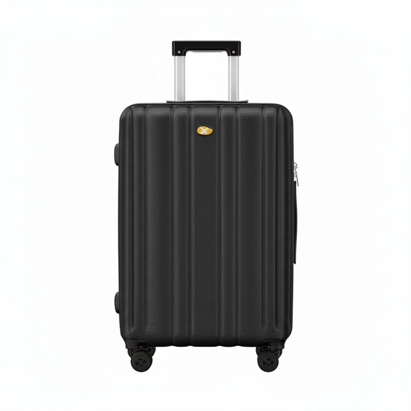 Black Medium Check In Luggage - Lightweight Hard Shell Expandable Travel Suitcase | NordGlide | 66 cm