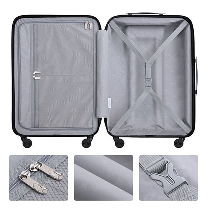 3 Piece Luggage Sets NZ – Lightweight Expandable Hard Shell Suitcase | NordGlide | Black