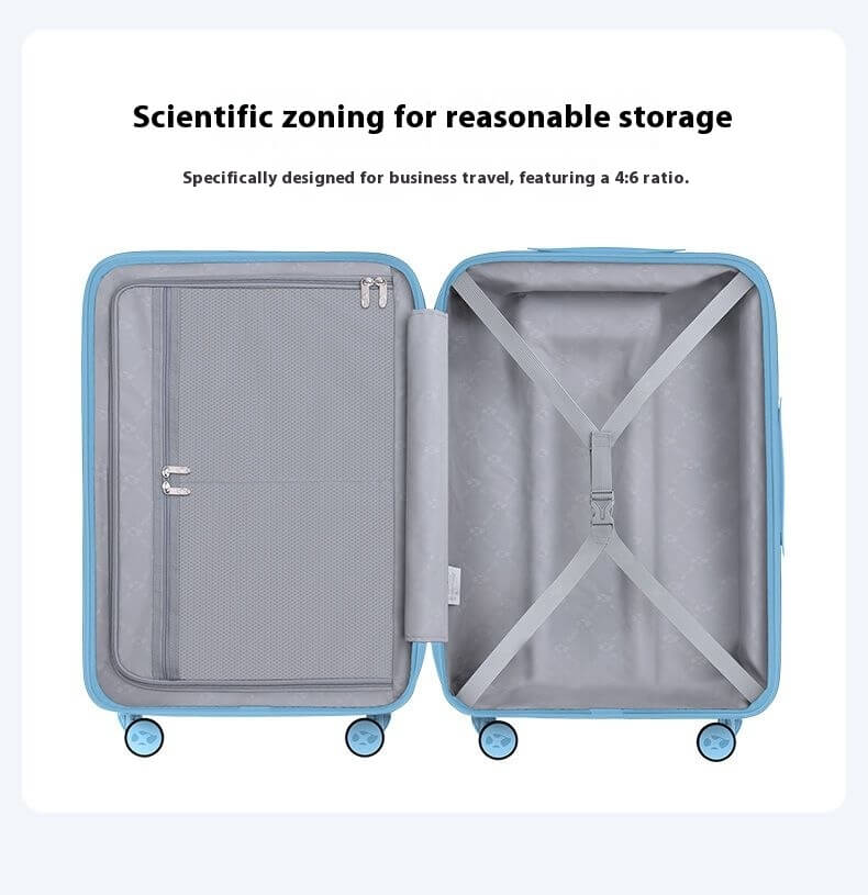 Medium Check In Luggage - Blue Hard Case Lightweight Expandable Travel Suitcase | NordGlide | 66 cm