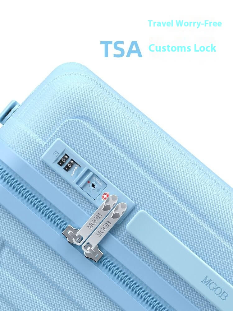 Large Check In Luggage - Lightweight Hard Shell Expandable Travel Suitcase - Blue | NordGlide | 76 cm