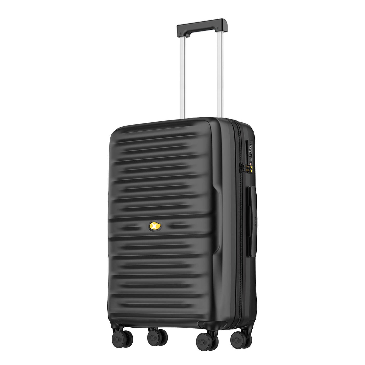 Black Medium Check In Luggage - Lightweight Expandable Hard Shell Suitcase | NordVault | 65 cm