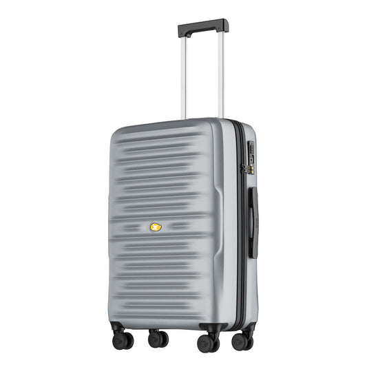 Medium Check In Luggage - Lightweight Hard Shell Expandable Travel Suitcase | NordVault | Silver | 65 cm