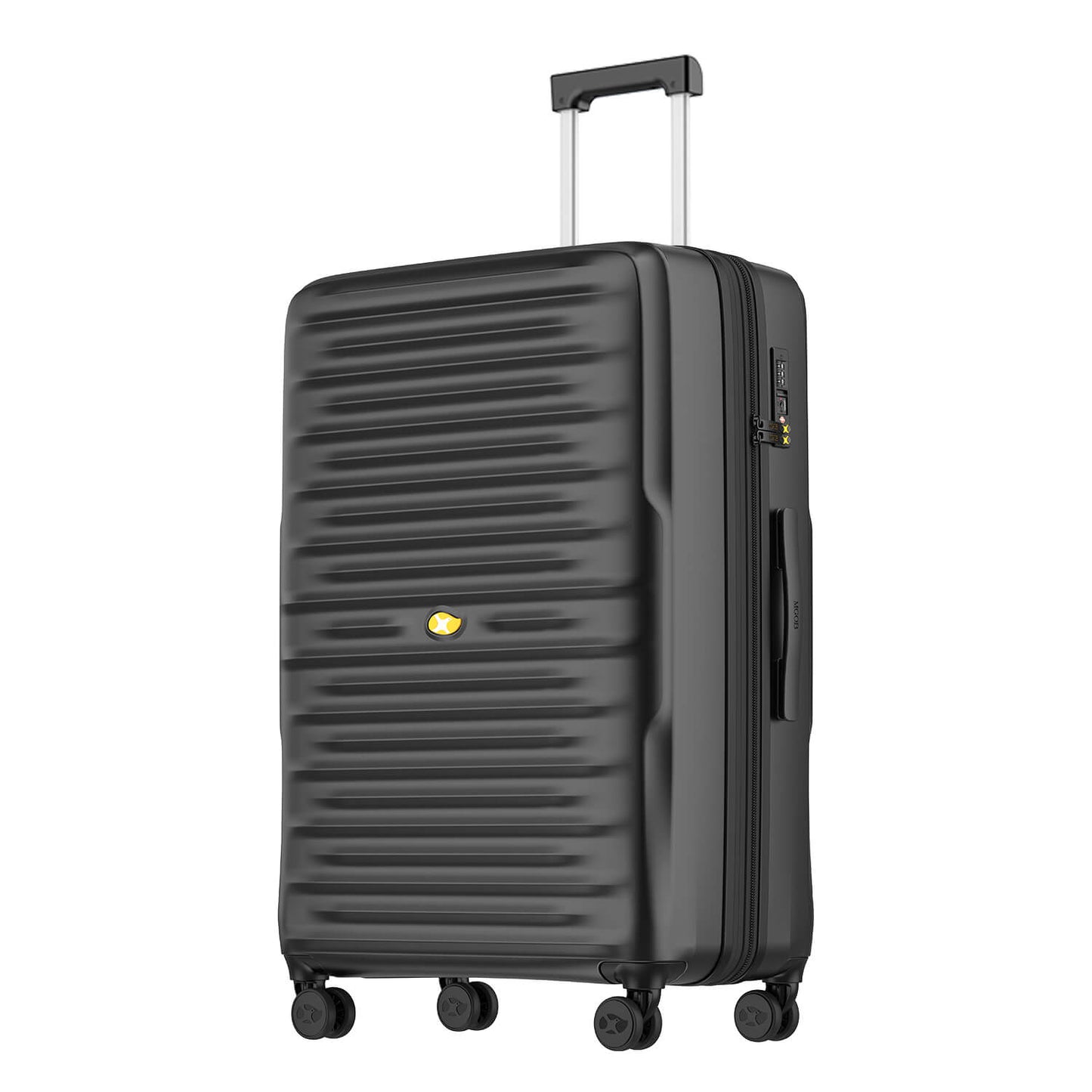 Black Large Check In Luggage - Hard Case Lightweight Expandable Suitcase  | NordVault | 76 cm
