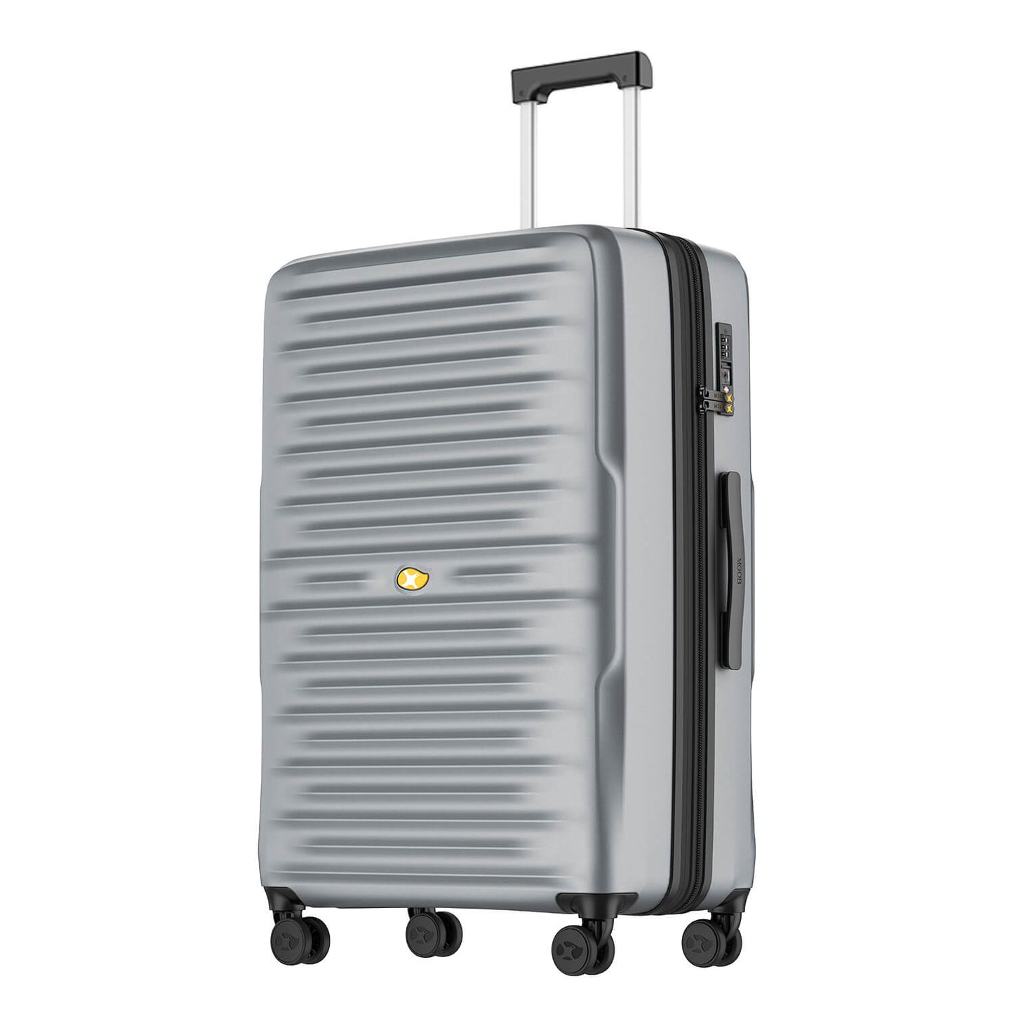 Large Check In Luggage - Lightweight Expandable Hard Case Suitcase - Silver | NordVault | 76 cm