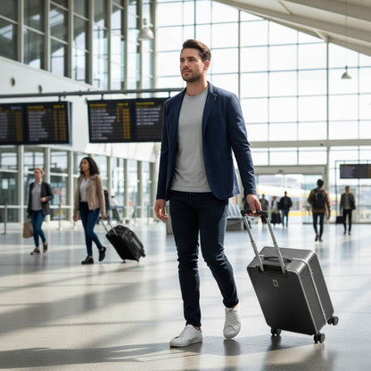 Medium Check In Luggage – Hard Shell Suitcase for International Travel | Nordiva Classic | 67 cm | Dark Grey