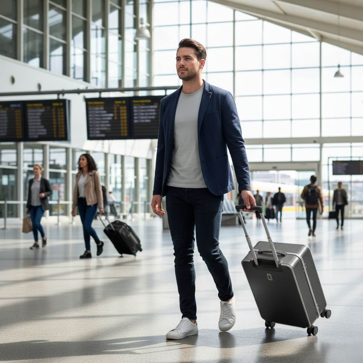 Carry On Luggage NZ – Hard Shell Suitcase for Business and Weekend Travel | Nordiva Classic | 55 cm | Dark Grey